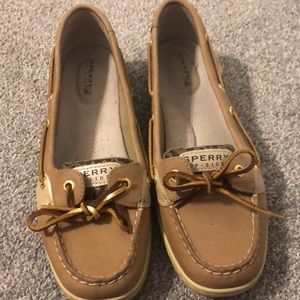Sperry top sider with cheetah print on side